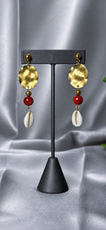 AKÙ | Red Agate Cowrie Earrings
